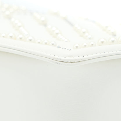 Chanel Medium Boy Bag Chevron Limited Lambskin With Pearl White