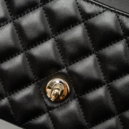 Chanel Mini Rectangular Flap Bag Lambskin Black L (Microchip)