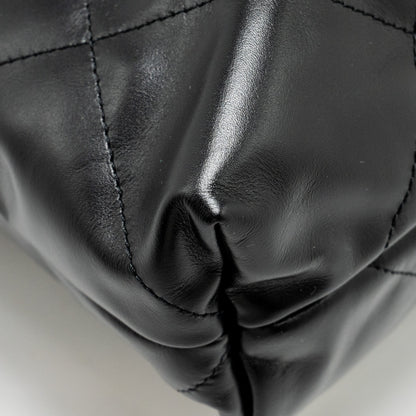 Chanel Medium 22 Bag Shiny Calfskin Black  (microchip)