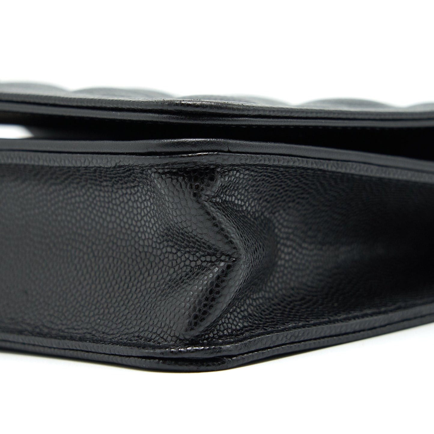 Chanel Boy Wallet On Chain Caviar Black Ruthenium Hardware