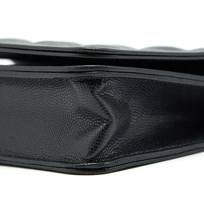 Chanel Boy Wallet On Chain Caviar Black Ruthenium Hardware