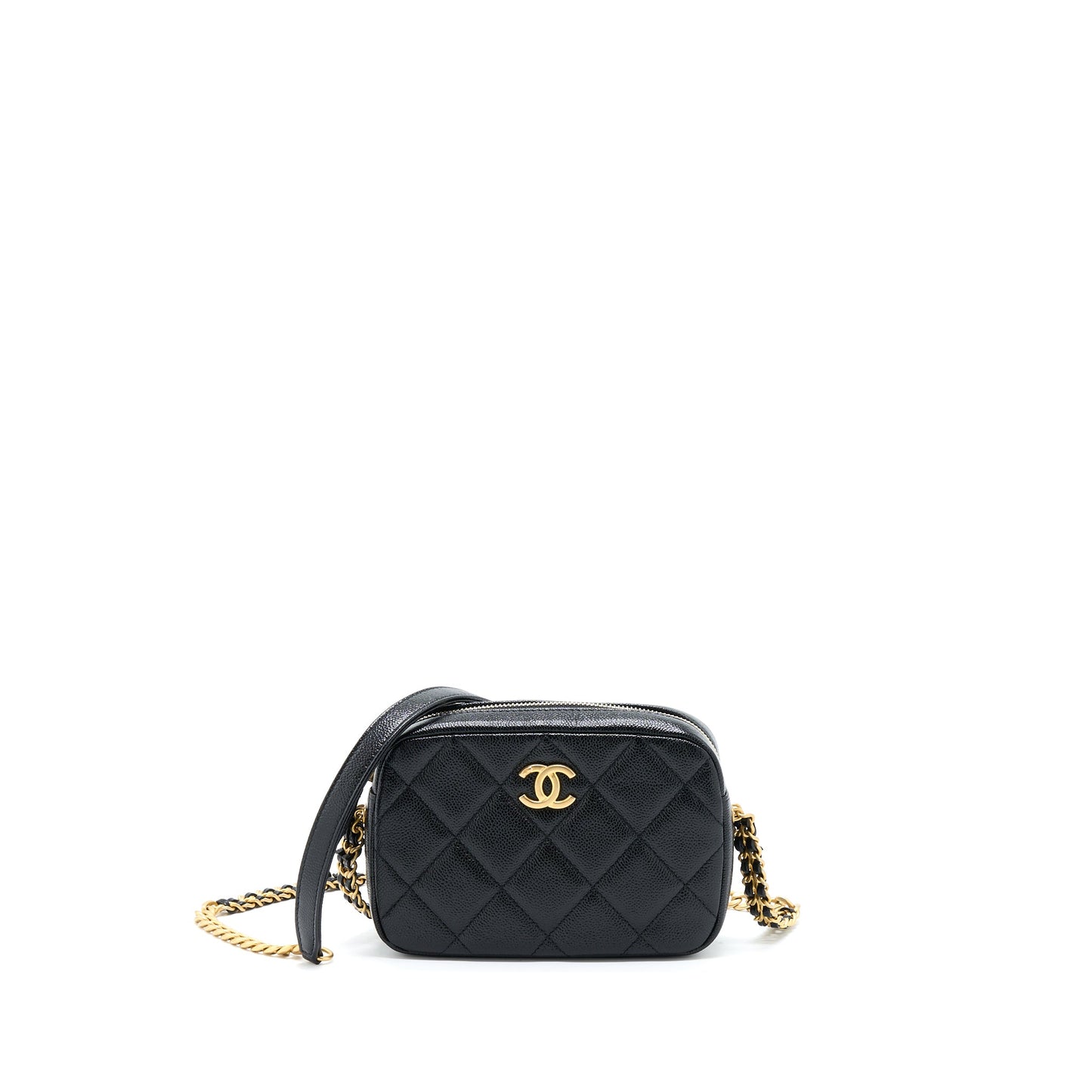 Chanel 22P Camera Crossbody Bag Caviar Black