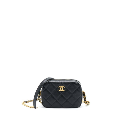 Chanel 22P Camera Crossbody Bag Caviar Black