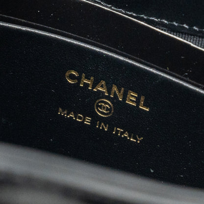 Chanel 24c mini 31 clutch with chain shiny calfskin black L (microchip)