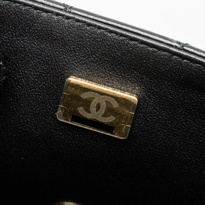 Chanel Mini Rectangular Flap Bag Lambskin Black L (Microchip)