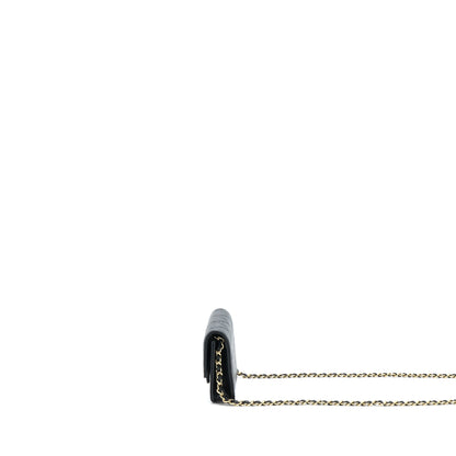 Chanel Mini Flap Card Holder With Chain Caviar Black L