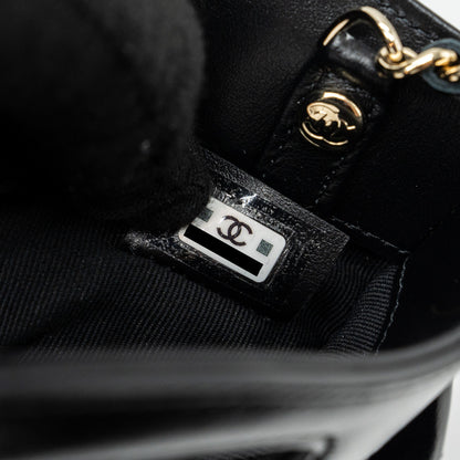 Chanel 24c mini 31 clutch with chain shiny calfskin black L (microchip)