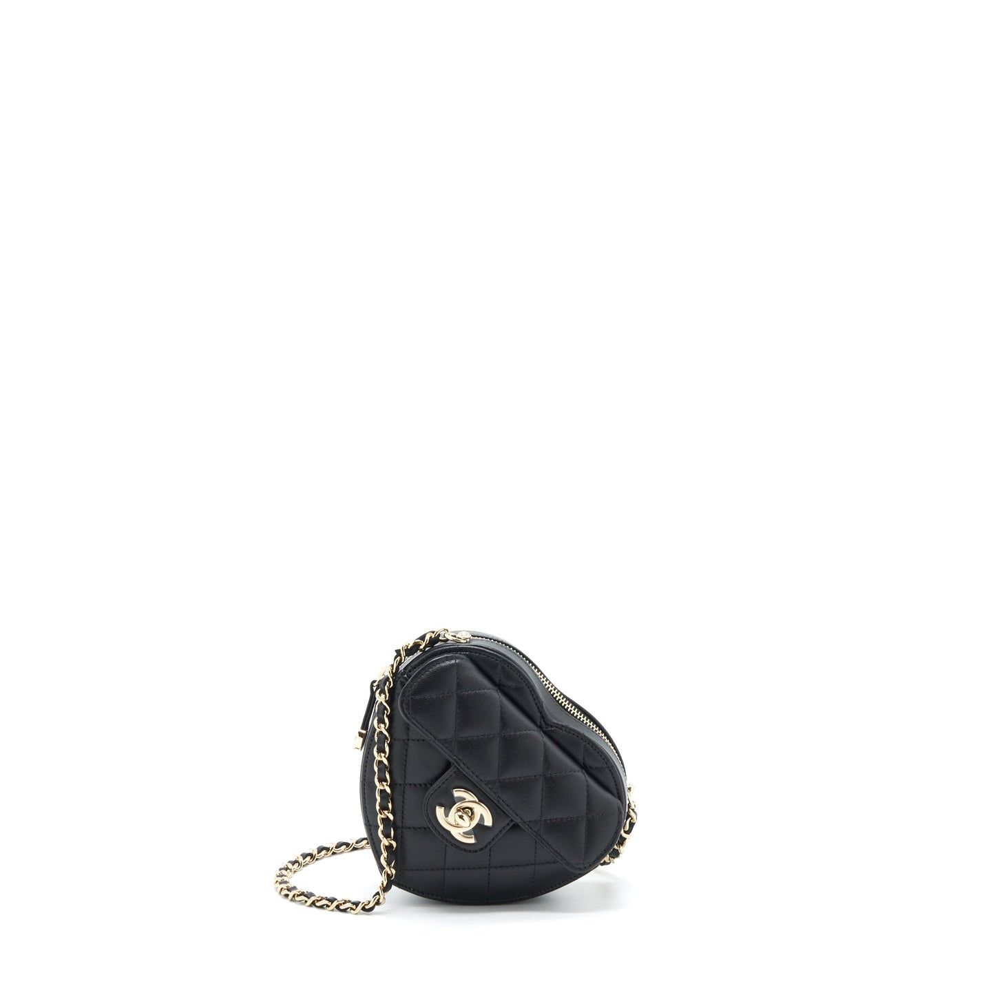 Chanel 22S Small Heart Bag Lambskin Black L