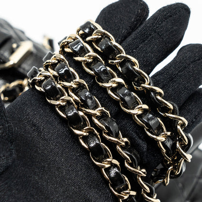 Chanel 22A Backpack Patent Black L (Microchip)