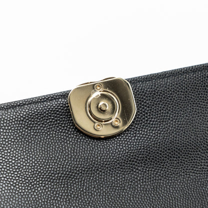 Chanel 23P Top Handle Mini Flap Bag Caviar Black L (Microchip)
