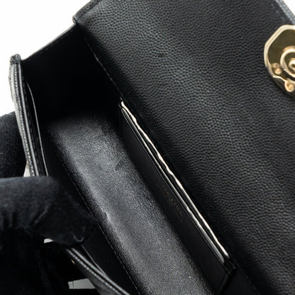 Chanel 23P Top Handle Mini Flap Bag Caviar Black L (Microchip)