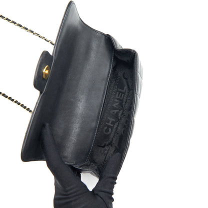 Chanel Camellia Mini Flap shoulder Bag Lambskin black