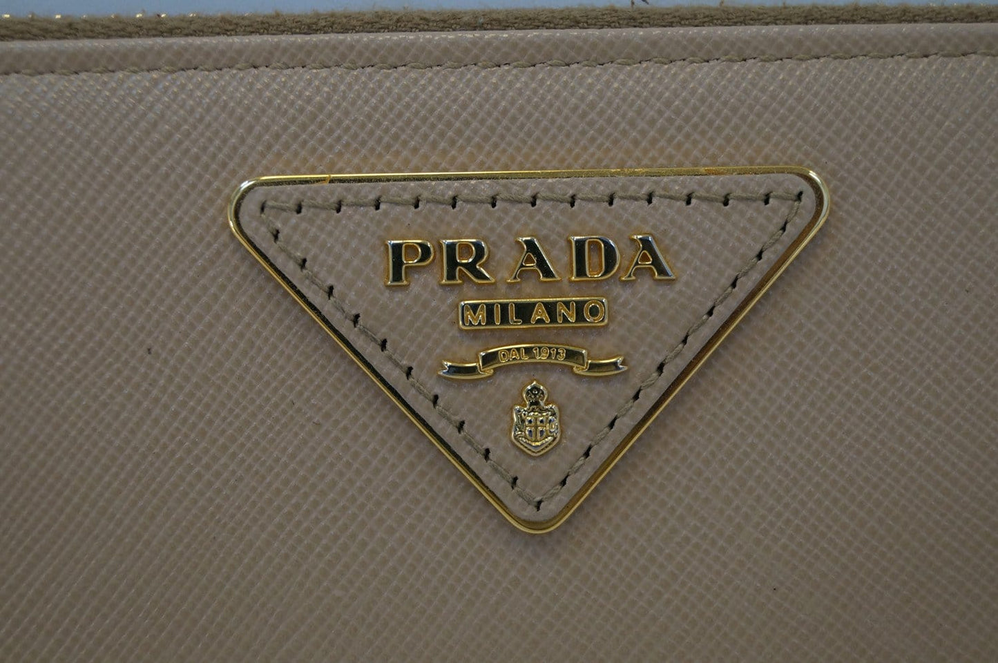 Prada Saffiano Zip-Around Beige Ladies Wallet