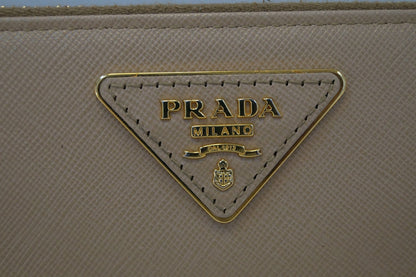 Prada Saffiano Zip-Around Beige Ladies Wallet