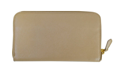 Prada Saffiano Zip-Around Beige Ladies Wallet