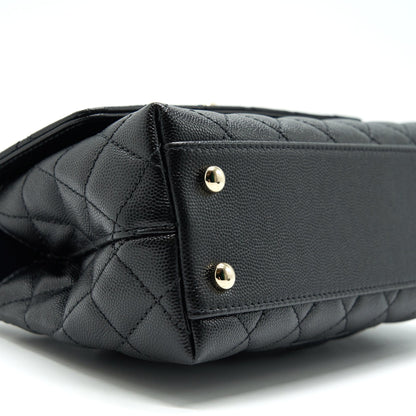 Chanel 21K Small Coco Handle 24cm Caviar Black L