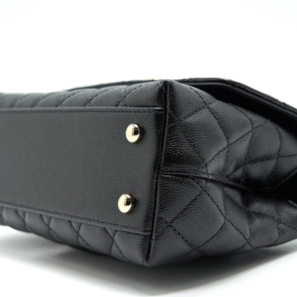 Chanel 21K Small Coco Handle 24cm Caviar Black L
