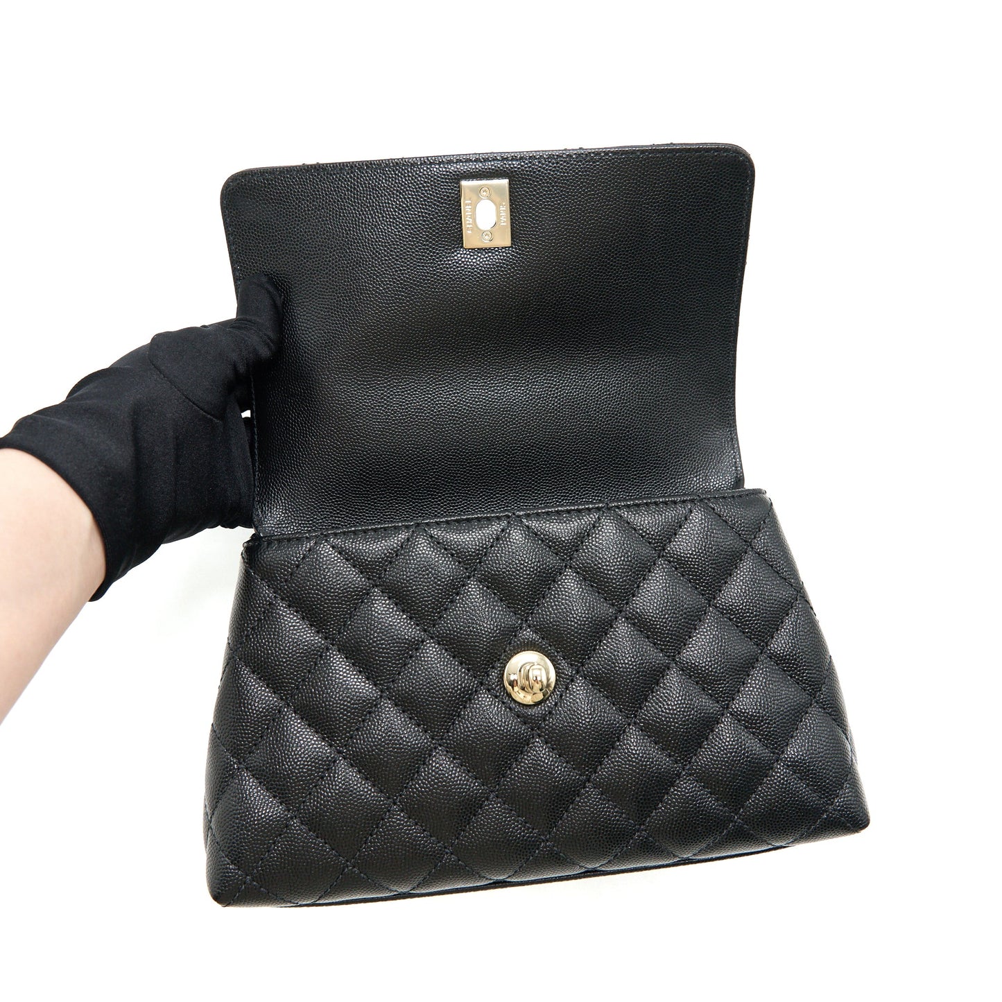 Chanel 21K Small (old mini) 24cm Cocohandle Black Caviar L