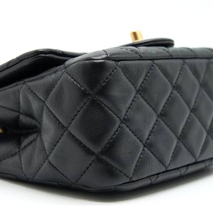 Chanel Pearl Crush Mini Square Flap Bag Lambskin Black