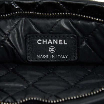 Chanel Fold Over Clutch Patent Leather Black
