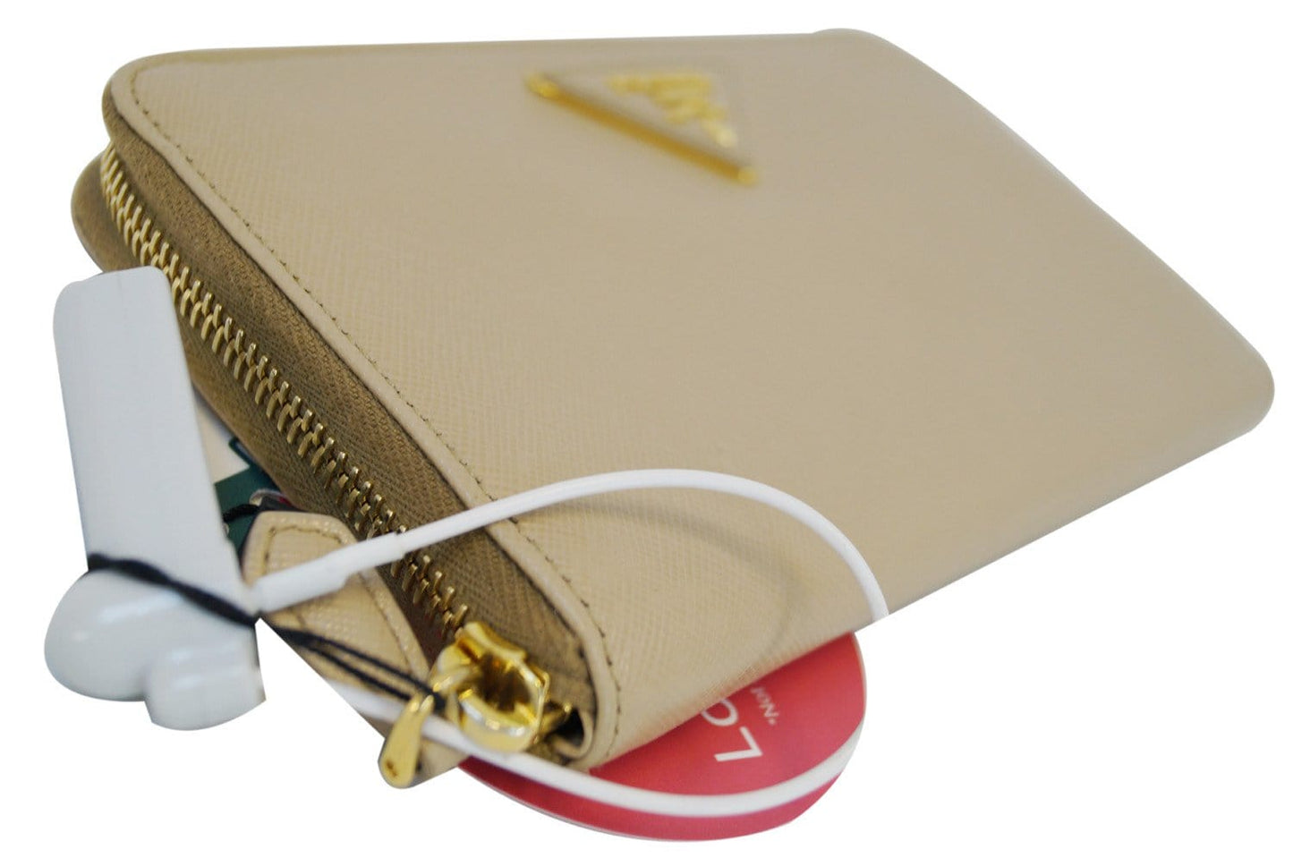 Prada Saffiano Zip-Around Beige Ladies Wallet