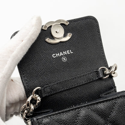 Chanel 22s Mini Clutch With Chain Caviar Black