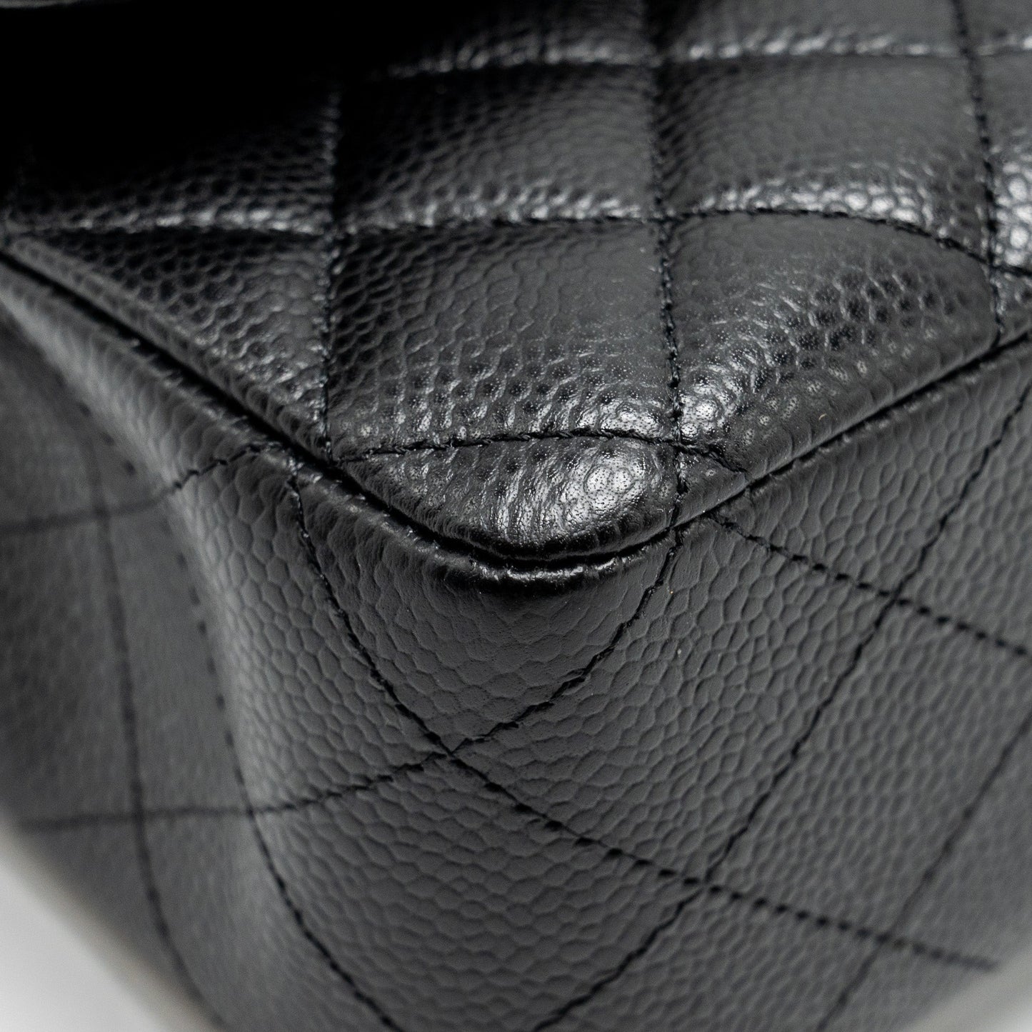 Chanel medium classic double flap bag Caviar Black