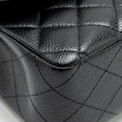 Chanel medium classic double flap bag Caviar Black