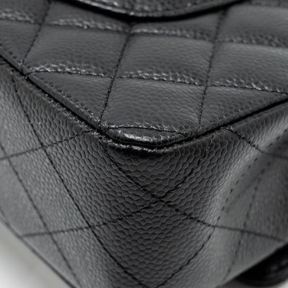 Chanel medium classic double flap bag Caviar Black