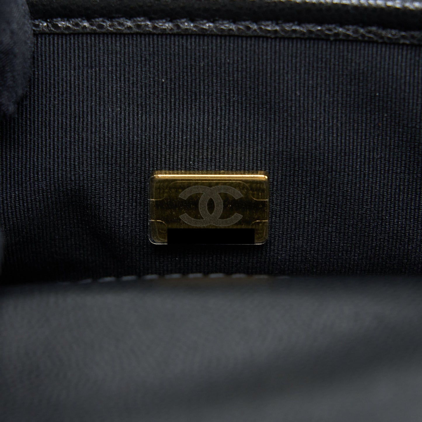 Chanel 22K Top Handle Messenger Bag Caviar Black Brushed (Microchip)