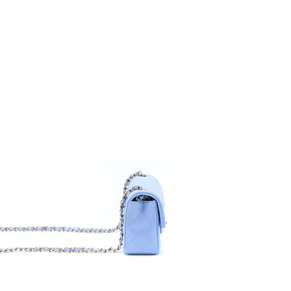 Chanel Mini Rectangular Flap Bag Lambskin Blue L