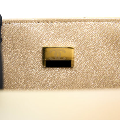 Chanel 22C MIni Rectangular Flag Bag Goatskin Ombre Beige Brushed  (Microchip)