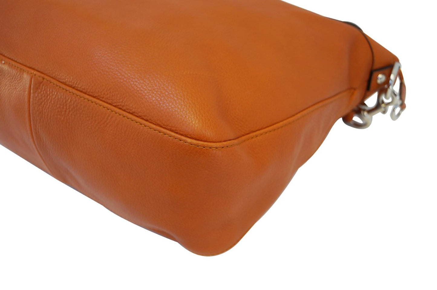 GUCCI Orange Pebbled Leather Icon Bit Large Hobo Bag