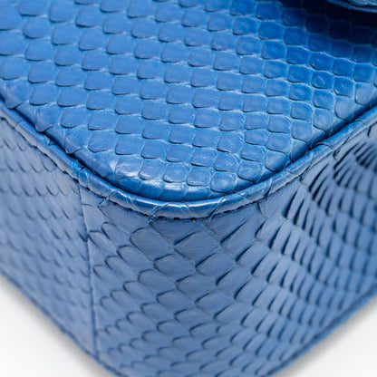 Chanel Mini Rectangular Flap Bag Python Blue