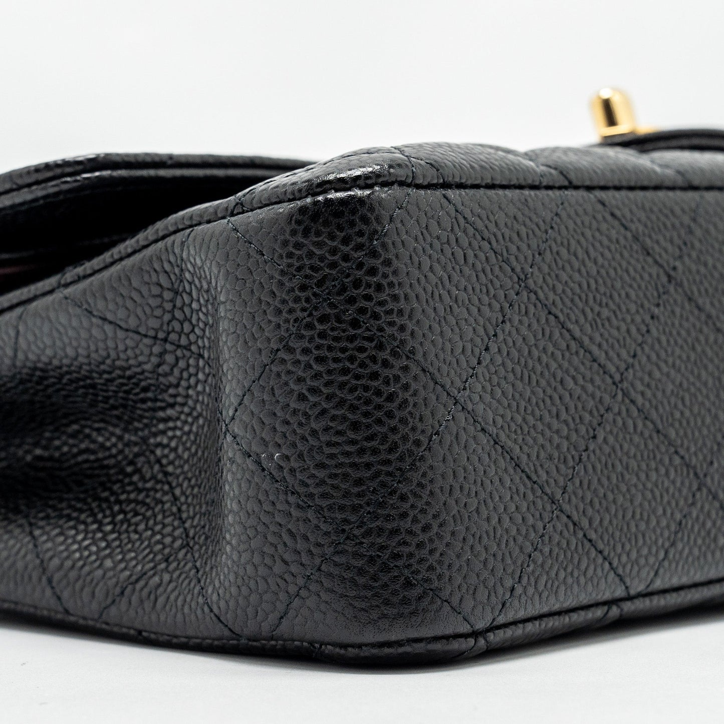 Chanel medium classic double flap bag caviar Black
