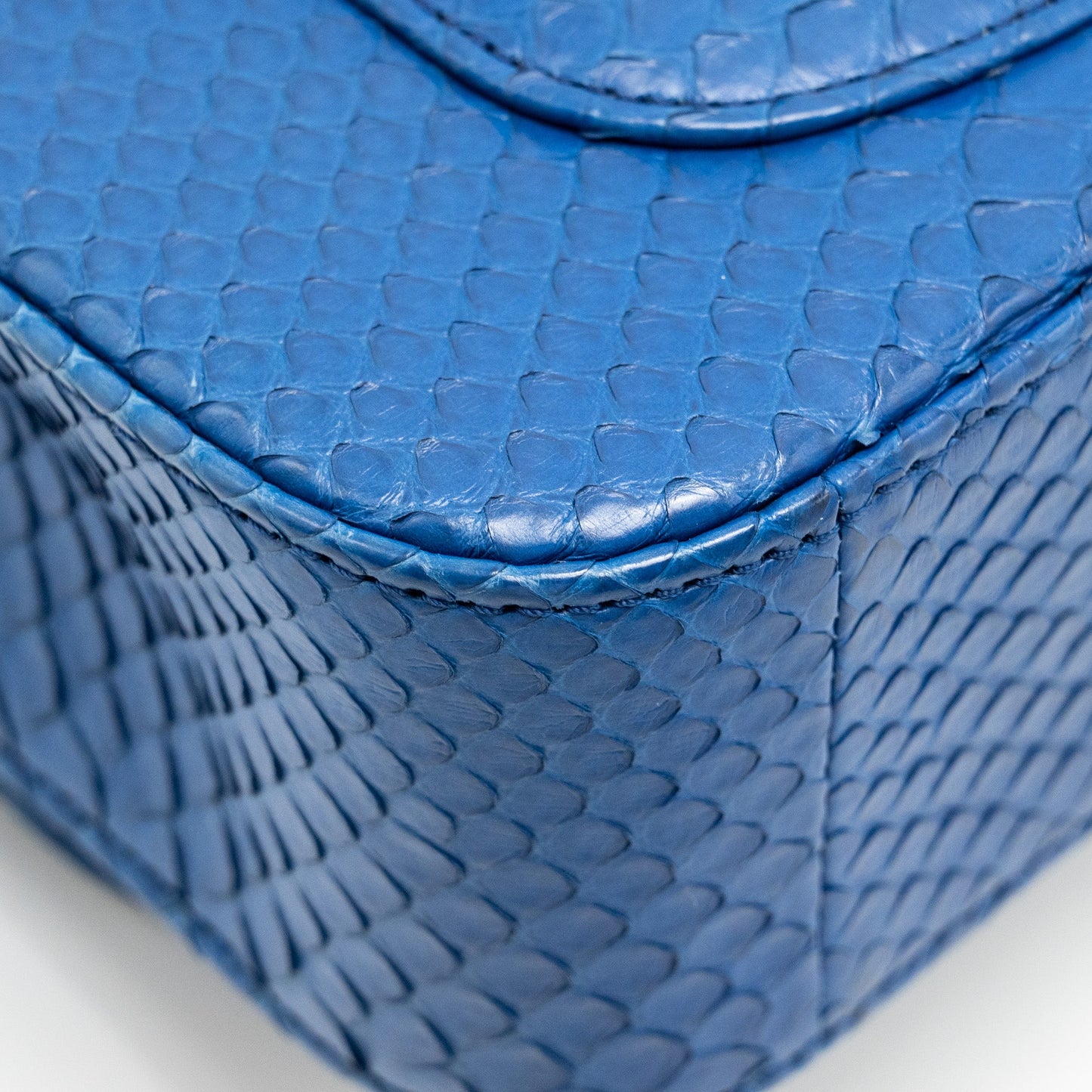 Chanel Mini Rectangular Flap Bag Python Blue