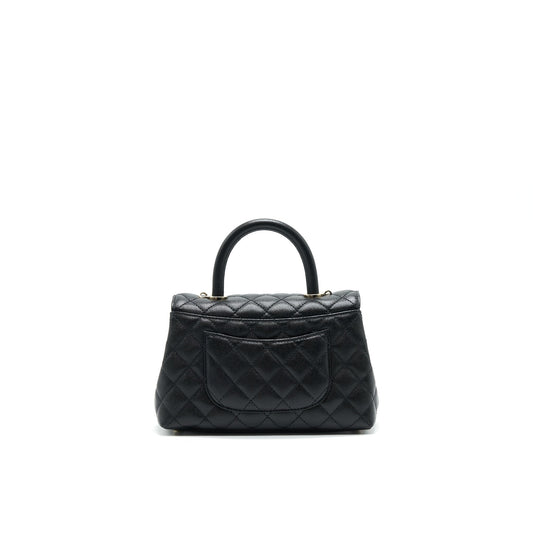 Chanel 21K Small Coco Handle 24cm Caviar Black L