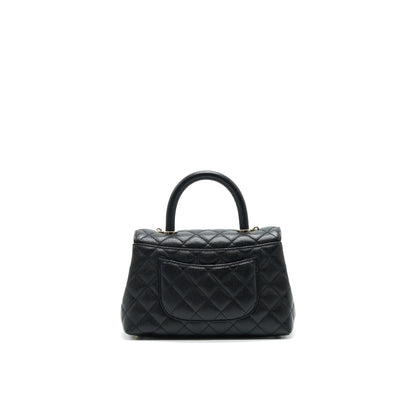 Chanel 21K Small Coco Handle 24cm Caviar Black L