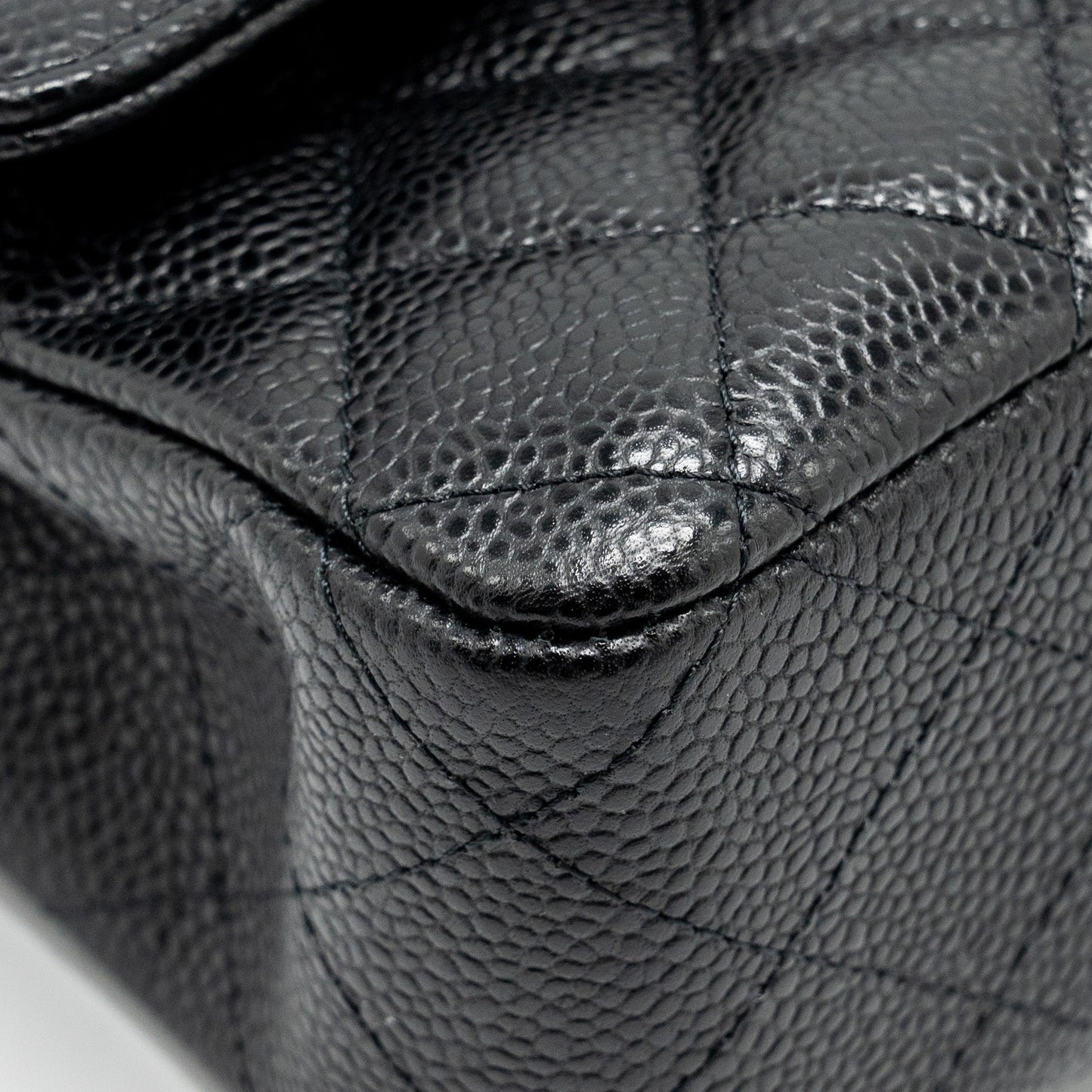 Chanel medium classic double flap bag caviar Black