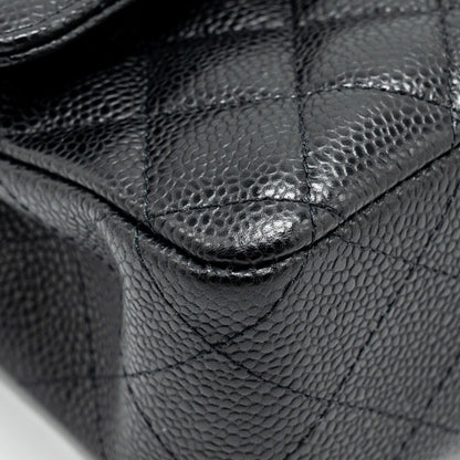 Chanel medium classic double flap bag caviar Black