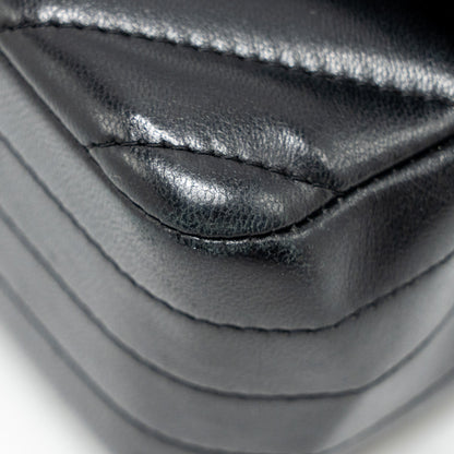 Chanel Mini Rectangular Flap Bag Chevron Lambskin Black L