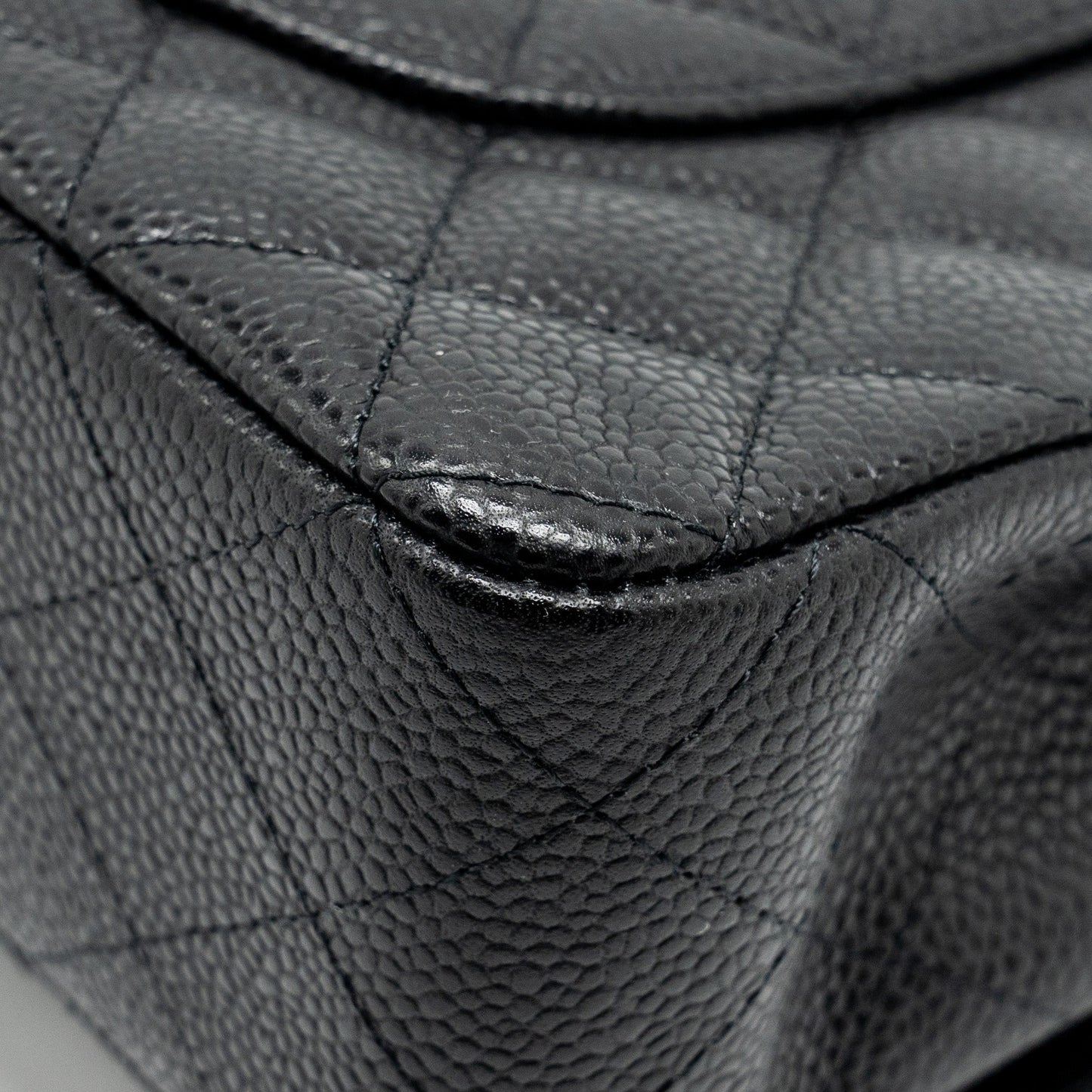 Chanel medium classic double flap bag caviar Black