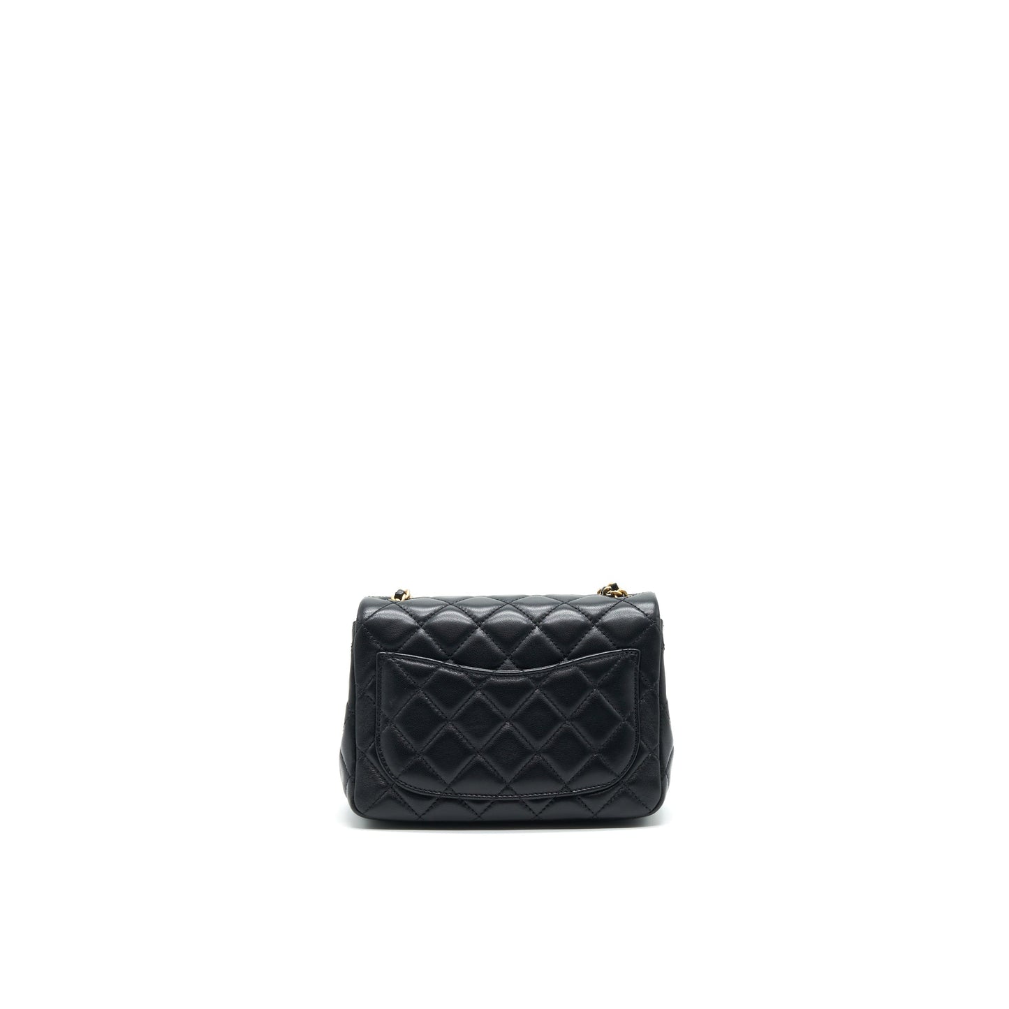 Chanel 21B pearl Crush Mini Square flap Bag Black