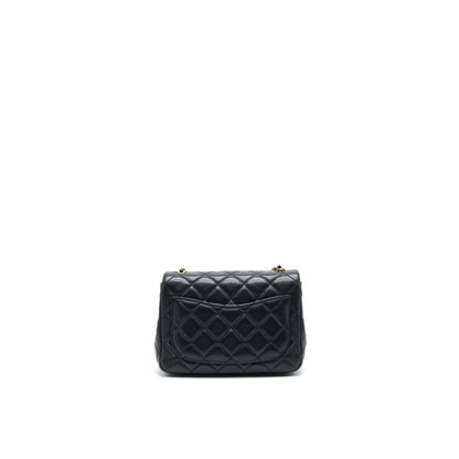 Chanel 21B pearl Crush Mini Square flap Bag Black