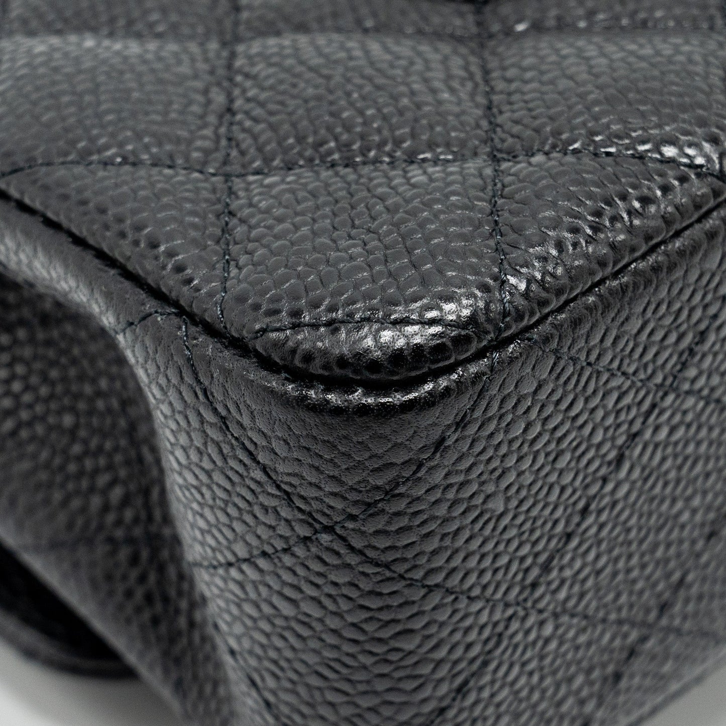 Chanel medium classic double flap bag caviar Black