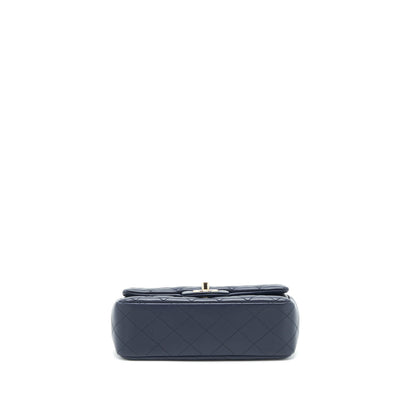 Chanel Mini Rectangular Flap Bag Lambskin Navy L