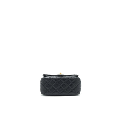 Chanel 21B Pearl Crush Mini Square Flap Bag Black