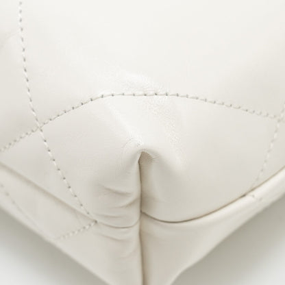 Chanel Mini 22 Bag Shiny Calfskin White  (Microchip)