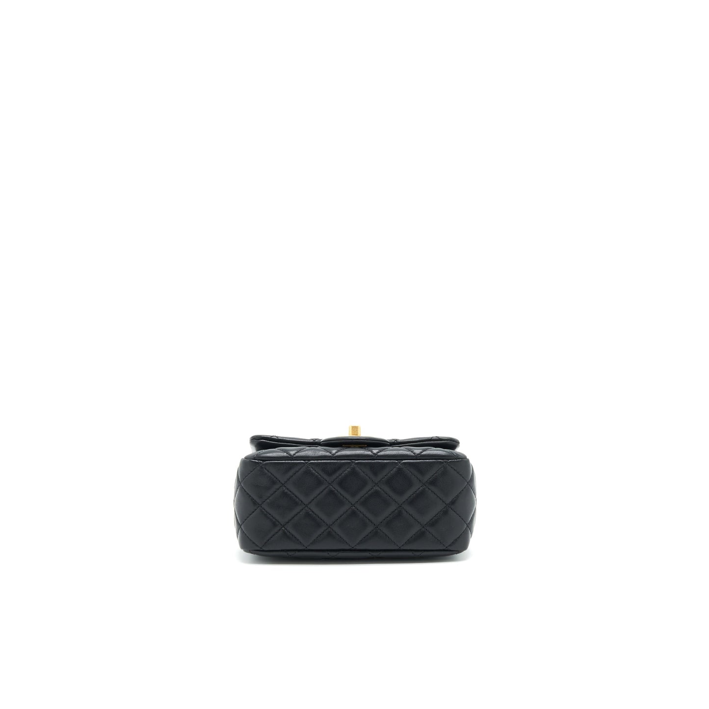Chanel Pearl Crush Mini Square Flap Bag Lambskin Black