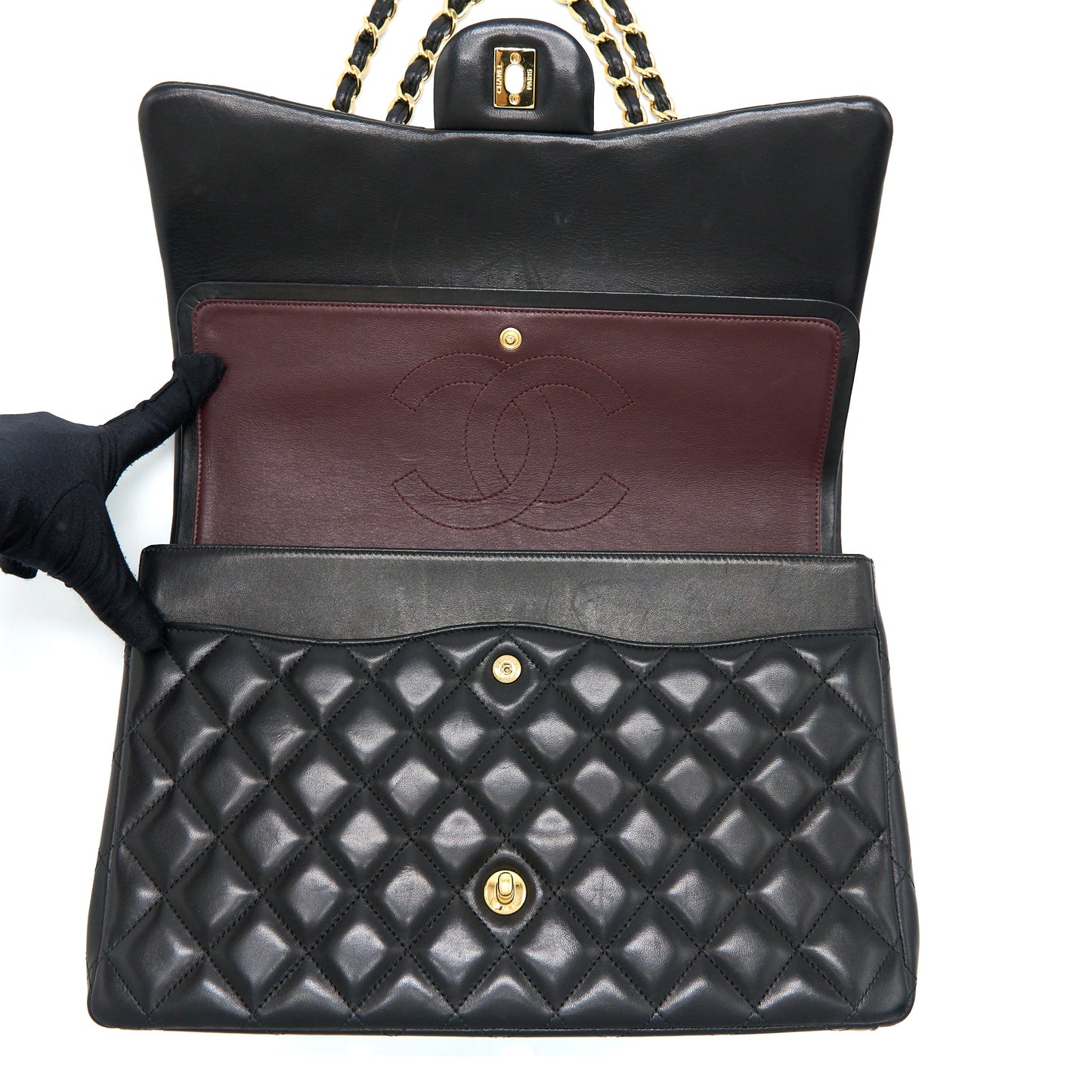 Chanel Maxi Classic Double Flap Bag Lambskin Black